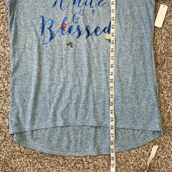 🦋 NWT Charming Charlie 4th of July Patriotic Red White Blessed Linen America USA - Picture 7 of 7